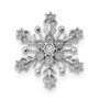 Sterling Silver Rhodium Diam. Snowflake Chain Slide