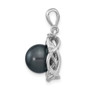 14K WG 8-9mm Round Saltwater Cultured Tahitian Pearl .075ct Dia. Pendant