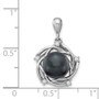 14K WG 8-9mm Round Saltwater Cultured Tahitian Pearl .075ct Dia. Pendant