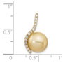 14K 10-11mm Golden Saltwater Cultured South Sea Pearl .125ct Dia Pendant