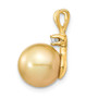 14K 9-10mm Golden Saltwater Cultured South Sea Pearl .05ct Diamond Pendant