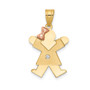 14k Two-tone AA Diamond Kid Pendant