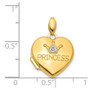 14K Diamond 16mm Princess Locket Pendant