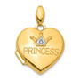 14K Diamond 16mm Princess Locket Pendant