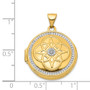 14K w/ White Rhodium 22mm Diamond Locket Pendant