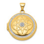 14K w/ White Rhodium 22mm Diamond Locket Pendant