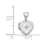 14K White Gold Diamond 11mm Heart Locket Pendant