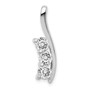 14k White Gold Three Stone Curved Bar Pendant Mounting