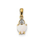 14K Gold w/ Diamond & Opal Polished Heart Pendant