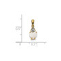 14K Gold w/ Diamond & Opal Polished Heart Pendant