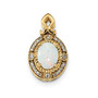 14k Gold w/ Austrian Opal & Diamond Pendant