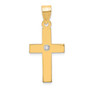 14k Polished .02ct. Diamond Cross Pendant