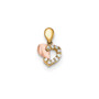 14k Yellow and Rose Gold CZ Children's Heart Pendant