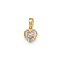 14k Yellow and Rose Gold CZ Children's Heart Pendant