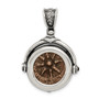 Sterling Silver & Bronze Antiqued Widows Mite Coin Pendant