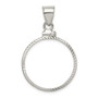 Sterling Silver 21.1 x 2mm $0.05 Diamond Cut Coin Bezel Pendant