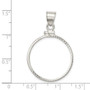 Sterling Silver 24.1 x 1.7mm $0.25 Diamond Cut Coin Bezel Pendant