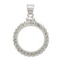 Sterling Silver 21.1 x 2mm $0.05 Rope Coin Bezel Pendant