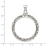 Sterling Silver 30.5 x 2.1mm $0.50 Rope Coin Bezel Pendant