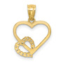 10K CZ Heart in Heart Pendant