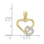 10K CZ Heart in Heart Pendant