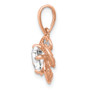 10k Tiara Collection Rose Gold Polished CZ Pendant