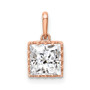 10k Tiara Collection Rose Gold Polished Square CZ Pendant