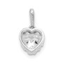 10k Tiara Collection White Gold Polished Heart CZ Pendant