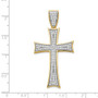 14k Micro Pav CZ Large Cross Pendant