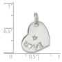 Sterling Silver Polished LOVE CZ Heart Charm