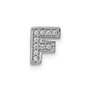 Sterling Silver Rhodium plated CZ Letter F Slide Charm