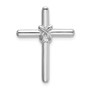 Sterling Silver Rhodium-plated Polished w/ CZ Cross Chain Slide