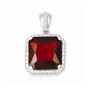 Sterling Silver Square Red CZ Pendant
