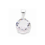 Sterling Silver Round Clear CZ Pendant