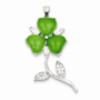 Sterling Silver Jade CZ Pendant