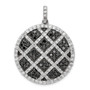 Sterling Silver Black and White CZ Checkered Pendant