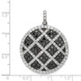 Sterling Silver Black and White CZ Checkered Pendant