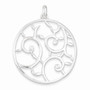 Sterling Silver White CZ Fancy Round Pendant