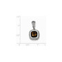 Sterling Silver Antiqued Brown CZ Pendant