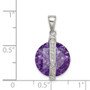 Sterling Silver Amethyst CZ Pendant