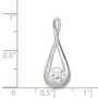 Sterling Silver CZ Tear Drop Pendant