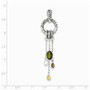 Sterling Silver Antiqued Brown/Green/Yellow/Clear CZ Pendant