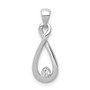 Sterling Silver Rhodium-plated w/CZ Pendant