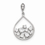 Sterling Silver Polished w/ CZ Pendant