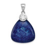 Sterling Silver Rhodium-plated w/CZ and Lapis Lazuli Pendant