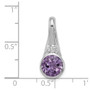 Sterling Silver Rhodium-plated w/CZ and Amethyst Pendant