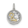 Sterling Silver Platinum-plate & Gold-tone Vibrant Swarovski Zircon Pendant