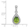 Sterling Silver Rhodium Plated Green & Clear CZ Pendant