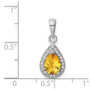 Sterling Silver Rhodium Plated Yellow & Clear CZ Pendant