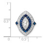 Sterling Silver Rhodium-plated CZ & Synthetic Blue Spinel Chain Slide